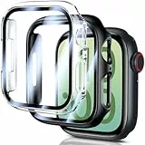 UM UNIQUEME für Apple Watch Series 9/8/7 41mm Hülle - 2 Stück, 360° Ultradünne PC Hard Schutzhülle, Kratzfest & Voller Schutz, Displayschutz für iWatch 41mm - Transparent