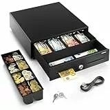 ACROPAQ Kassenschublade - Kassenlade kompatibel mit RJ11 Bondruckern, 8 Münz- & 4 Geldscheinfächern, Robustes Metallgehäuse, Kompakt (34 x 33 x 10 cm) - Kasse