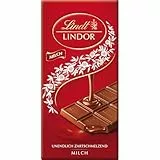 Lindt Schokolade | LINDOR Tafel Milch | 100g | feinste Vollmilch-Schokolade mit zartschmelzender Füllung | Schokoladen-Tafel