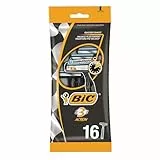 BIC 3 Action Rasierer Herren, 16 Einwegrasierer mit je 3 Klingen, mit Aloe Vera für eine schnelle sanfte Rasur