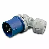 CEE Winkel-Stecker, 230V/16A, blau, 3-polig, IP44
