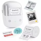 NIIMBOT B2 Pro Etikettendrucker mit Wasserfeste Etiketten Selbstklebend, 300DPI Etikettiergerät Druckbar in Rot und Schwarz Bluetooth Label Printer für Fotos, Adressetiketten, Preisschilder, Silber