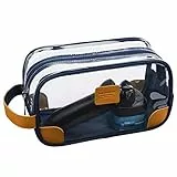 Kulturtasche Herren,Lermende Kosmetikbeutel/Kosmetiktasche Personalisiert Waschtasche Herren,Toiletry Bag Men, Kulturtasche für Herren, Kosmetiktasche Transparent Unisex Make up Bag(blau)