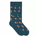 von Jungfeld - 1er Set Motiv Socken mit Fox Teal Blue Icon - Bunte Socken in Gr. 39-42