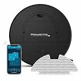 Rowenta X-Plorer Serie 130 AI, 4-in-1 Saugroboter mit Wischfunktion, Laser + Kamera-Navigationssystem, 4 Reinigungsmodi, 120 Min. Laufzeit, 3 Std. Ladezeit, 0,7 L Staubbehälter, schwarz, RR9065