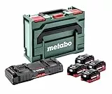 metabo Basis-Set 4 x LiHD 5,5 Ah ASC 145 Duo + mB – 685180000 – Akkuset für vierfache Power und doppeltes Schnellladen für maximale Leistung – Inklusive 18-V-Akkus und Ladegerät