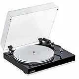 Fluance RT85 Referenz Plattenspieler – Ortofon 2M Blue Tonabnehmer, Acryl-Teller, Geschwindigkeitsregelung, Massiver MDF-Holzplinth, Vibration-Isolationsfüße - Klavierlack Schwarz