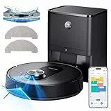 Proscenic Q8 Max+ Saugroboter mit Wischfunktion, 8000Pa 200min Staubsauger Roboter mit 3L Staubbeutel, LiDAR-Navigation mit 5 Karten & Linienlaser-Hindernisvermeidung, Steuerung über APP Alexa Siri