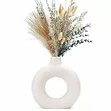 CEMABT Vasen für Pampasgras, handgemachte Vase, getrocknete Blumen, Keramik, Weiß, Handwerkliche Ornamente für die Dekoration des Bürohauses, Vasenset (S, Beige)