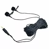 ANCLLO Doppelkopf-Lavalier-Mikrofon, Ansteckmikrofon, omnidirektionales Elektret-Kondensatormikrofon, 3,5 mm Klinkenstecker, für Smartphones, DSLR, Camcorder