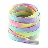 Gammaeon 2er Flache Unisex-Schnürsenkel Regenbogenfarben – Farbverlauf-Schnürbänder für Leinenschuhe und Turnschuhe (1m Länge, Universell Passend)