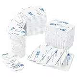 Molkor Doppelseitiges Klebeband,Klebepads Doppelseitiges Extra Stark,70 Stück Doppelseitiges Schaumstoff Pads,Schwarzes Selbstklebendes Klebeband Inklusive Quadratisch Rund und Rechteckig (Weiß)