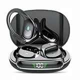 coioc Bluetooth Kopfhörer Sport Kabellos Bluetooth 5.3 HiFi Stereo mit Active Noise Cancelling，ENC Mikrofon, 60H Spielzeit-LED-Anzeige, IPX7 Wasserdicht in Ear Ohrhörer mit Ohrhaken für Joggen/Laufen