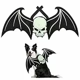 HONMOK Halloween Fledermausflügel Hund Fledermaus Kostüm Haustier Fledermaus Flügel Hundkostüm Leuchtende Bat Wings Kostüm Katze Halloween Horror Cosplay Zubehör für Hund Katze Haustier Karneval