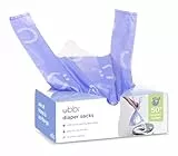 Ubbi Disposable Nappy Sacks, Lavender Scented, Easy-To-Tie Tabs, Baby Nappy Disposal, 200 Count