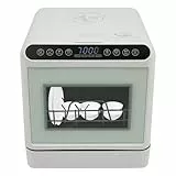 TONFEION Tischgeschirrspüler Geschirrspüler mit 6L Wassertank, Mini Geschirrspüler mit & ohne Wasseranschluss, Mini Spülmaschine 4 Programme, Tischspülmaschine Max.Plattengröße 22cm, für 4-6 Personen