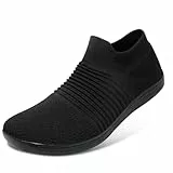 ELAPHURUS Damen Herren Barfußschuhe Unisex Breite Atmungsaktiv Schuhe Barfusslaufschuhe Leicht Casual Walkingschuhe,Alles Schwarz,37 EU