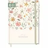 paper&you® Adressbuch A5 mit Register A-Z [Wild Blossoms] Buch für Kontakte, Geburtstage & Passwörter - nachhaltig & klimafreundlich