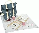 small Foot Picknickrucksack „Tasty“ aus Holz, Picknick-Spielset mit umfangreichem Zubehör, Rucksack für Kinder ab 3 Jahren, 12539, Kindergroße