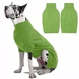 IECOii Hundepullover,Sweater für Hunde,Warmer Rollkragen Hund Pullover,Winter Hundebekleidung,Fleece Pullover Hund,Weich Hundepullover,Winter Warmer Haustier Strickpullover,Gras-Grün,5XL