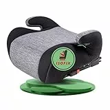 WALSER Kinder Sitzerhöhung Auto ISOFIX, bequemer Kindersitz Auto 125-150 cm leicht waschbar, Kindersitzerhöhung Auto Raffi neueste Norm ECE R 129, Sitzerhöhung Auto Kindersitz grau/schwarz