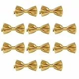 DonDon 10er Set Herren Fliege 12 x 6 cm gebunden und längenverstellbar messing