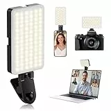 BNEHHOV Selfie Licht, 90 LED Tragbare Videolicht mit Clip, CRI 95+ Wiederaufladbare 1800mAh Handylicht mit 3 Lichtmodi und 10 Helligkeitsstufen für Telefon, iPad, Laptop, Kamera