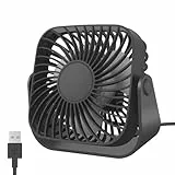 Jsdoin USB-Ventilator, USB-Schreibtisch, klein, klein, persönlich, 3 Geschwindigkeiten, Schreibtisch-Lüfter, 360° Drehung, starker Wind, klein, leistungsstark für Büro, Zuhause, Outdoor