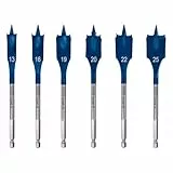 Bosch 6x EXPERT Self Cut Speed Flachfräsbohrer-Sets (für Weichholz, Spanplatte, Ø 13-25 mm, Professional Zubehör Bohrmaschine/Schrauber)