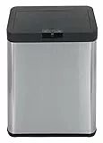 Echtwerk Sensor-Abfalleimer, Mülleimer Sensor, Touchless Abfalleimer, elektrischer Müllbehälter, Infrarot Bewegungssensor, Soft Close Funktion, Korpus aus Edelstahl, Fassungsvermögen 48 Liter, Schwarz