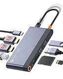 NOVOO USB C Docking Station 4K@60Hz Dual HDMI Gigabit Ethernet 8-in-1 USB C Hub Adapter mit Dual HDMI,PD 100W,2 USB-A, SD&TF für MacBook Air/Pro M2, Dell, XPS 15,HP, Lenovo und mehr Typ C Geräten