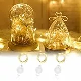 Auting mini led lichterkette mit batterie, 2M Micro led Lichterkette innen, 3x20er WarmWeiß lichterkette batterie für Party Garten Wedding Weihnachten Beleuchtung Deko
