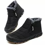 Hanani Winterschuhe Herren Warm Gefüttert Schneestiefel Reißverschluss Kurzschaft Stiefel Flach Winter Outdoor Boots Bequem Rutschfeste Wanderstiefel Winterstiefel