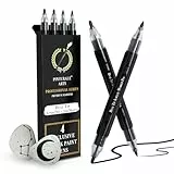 Pinturale Arts Acrylstifte Schwarz | 4er Set Acrylstifte Für Steine Mit Doppelspitze (Feine 0,7mm und 3mm) | Acrylstift Schwarz Für Steine, Metall, Keramik, Holz, Glas