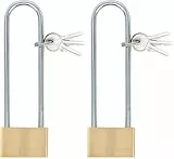 BGS Diy 3103 | Messing-Vorhängeschloss | extra hoher Bügel | 40 mm (Packung mit 2)