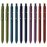 UIXJODO Gelstifte, 10 Stück kugelschreiber 0.5 mm schwarze Tinte, feine Spitze, glatte Schreibstifte, einziehbare Stifte für Tagebuch, Notizen, niedliches Büro, Schule, Geschenke (10 Stück Vintage)
