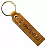 ANKERPUNKT Schlüsselanhänger Leder mit Gravur Traumfrau - Geschenke für Frauen, Freundin, Partnerin, Geschenk zu Weihnachten, Jahrestag, Geburtstag dunkelbraun Made in Germany