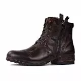 OSSTONE Retro Braun Herren leder chukkastiefel Worker biker boots-motorrad-leder-schuhe für Schnürstiefeletten boots OS-5008-8-F, US10(EU44)