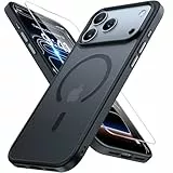 Miracase für iPhone 17 Pro Max Hülle für Magsafe[mit Panzerglas] [TOP Militärschutz & Magnetkraft] Stoßfest Kratzfest mit Samtiger Haptik Handyhülle für iPhone 17 Pro Max 6,9', Matt-Schwarz