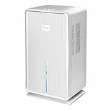 Homcoice Luftentfeuchter Elektrisch, 1L/T (3L Wassertank) Raumentfeuchter unter 40 dB mit Abtauen, Farbiges Nachtlicht für 30m²-70m² Wohnung Badezimmer, Keller (Weiß)