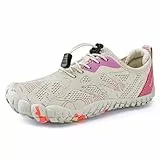 IceUnicorn Kinder Barfußschuhe Junge Mädchen Barfussschuhe Badeschuhe Aquaschuhe Atmungsaktiv Traillaufschuhe (Beige,36EU)