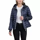 Tommy Hilfiger Damen Daunenjacke Leichte, verpackbare Jacke mit Kapuze und Tasche, dunkeldunkelblau, S