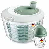 Westmark Salatschleuder Spinderella 4,4 l und Schüttelbecher Mix-Ei 0,25 l – Rutschfeste Schleuder mit Drehknauf und Ausgießer – Shaker mit Schraubdeckel und Mixscheibe – Mint-Grün