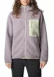 Sublevel Damen Teddy Fleecejacke – Kuschelige Jacke mit Kapuze und Kontrastfarbenen Brusttaschen, Perfekt für den Alltag Purple L