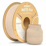ELEGOO Matte PLA Filament Matte Beige 1KG, 1.75mm 3D Drucker Filament Maßgenauigkeit +/- 0.02mm, 1kg Kartonspule (2.2lbs) für die Meisten 3D Printer