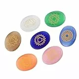 7 stück gravierte spirituelle heilung meditation palm pebble steine reiki chakra kristall balance chakren reiki ritual