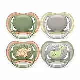 Philips AVENT ultra air Schnuller - 4er Pack, BPA-freier, atmungsaktiver Schnuller für Babys von 6-18 Monaten, inklusive Transport- und Sterilisationsbox, Schildkröte/Wal (Modell SCF085/66)