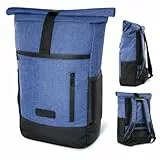 invilus ® Rucksack Damen & Herren – Rolltop Backpack mit Laptopfach 15 Zoll – Ultraleichter Tagesrucksack für Uni, Arbeit & Fahrrad – Großer Reiserucksack - Wasserabweisend