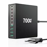 HSSNS 700W Ladegerät – 10-Port Schnellladegerät mit GaN, 6× USB-C & 4× USB-A, PD & PPS für MacBook, iPad, iPhone