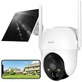 ARENTI 2K/3MP Überwachungskamera Aussen Akku mit Solar, PTZ 360° WLAN Kamera Überwachung Aussen, 100% Kabellos, Farbige Nachtsicht, PIR-Bewegungssensor, 2-Wege-Audio, Spotlight&Sirene